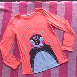 Circo girls long sleeve orange penguin shirt-sz XL